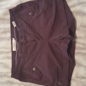 Torrid Plum Twill Military Short Size 14 Front & Back Pockets 3” Inseam